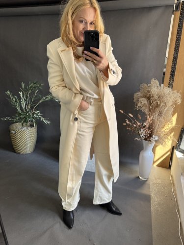 Džínsy Barrel USA- krémové