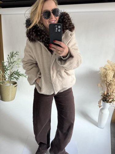 Bunda Chic Lady-tmavý kožuch