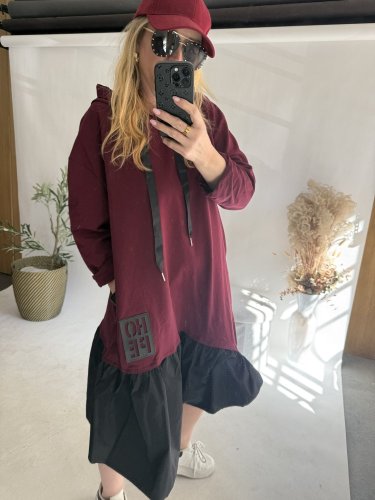 Šaty Home-čierne-bordeaux