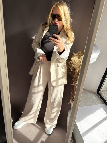 Nohavice Viskoza -béžové