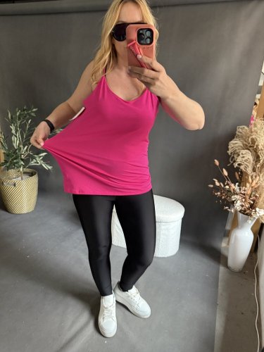 Tílko na postavu BIG špagetové ramínka na M-3XL-růžové