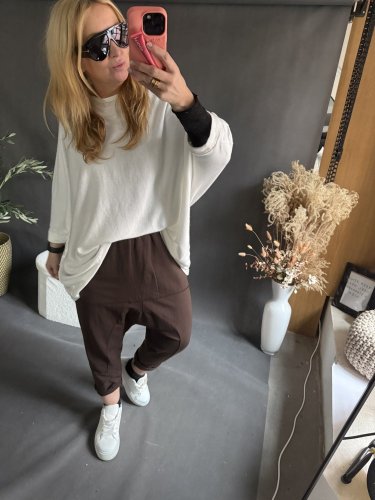 Teplákové nohavice nasrávacie fattale-hnedé