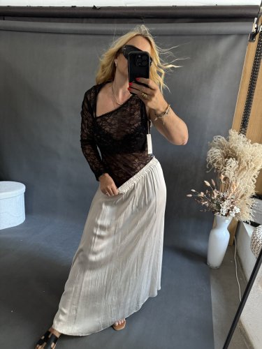 Body Krajka Lumina jeden rukáv - Velikost: M/L