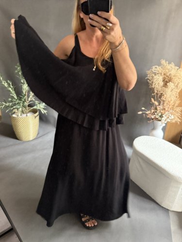 Set sukne a volániky-čierný