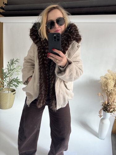 Bunda Chic Lady-tmavý kožuch