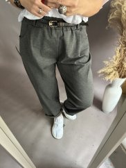 Kalhoty s páskem Berry -šedé