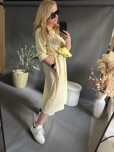 Šaty Business-citronově žlutá