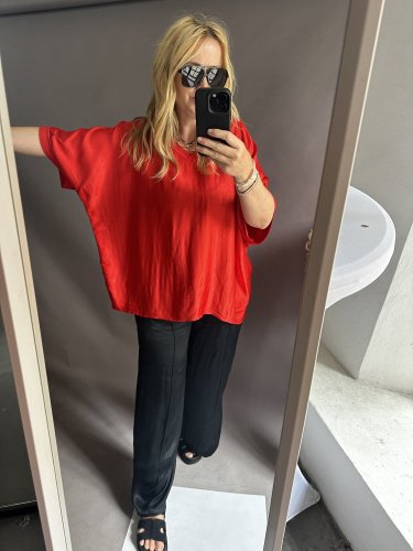 Bluza Liame-UNI SIZE na XS-XL-čiervená