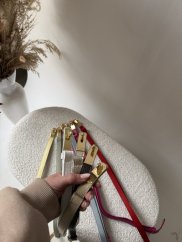 Pásek kožený posuvný se zlatou sponou-zlatý