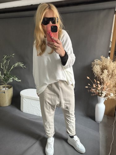 Teplákové nohavice nasrávacie fattale-béžové