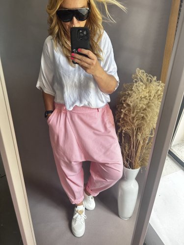 Tepláky nasrávacie Mega-růžové