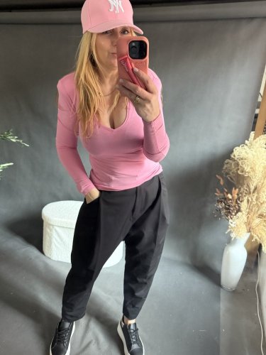 Tričko s vycpávkama-růžové