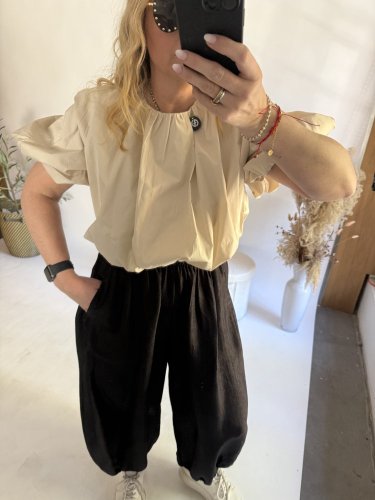 Blúzka Ballon krátka-beige