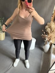 Tílko na postavu BIG špagetové ramínka na M-3XL-béžové