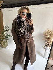 Kabát s opaskom Jane-hnedý