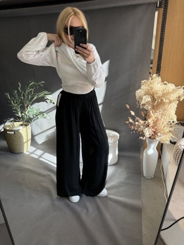 Nohavice Style-viskoza-čierné