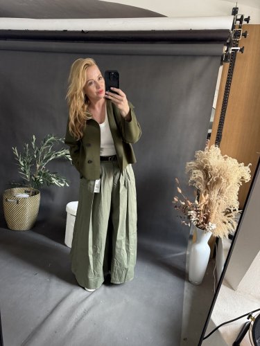 Kalhoty Pantagonna ve stylu sukně -khaki