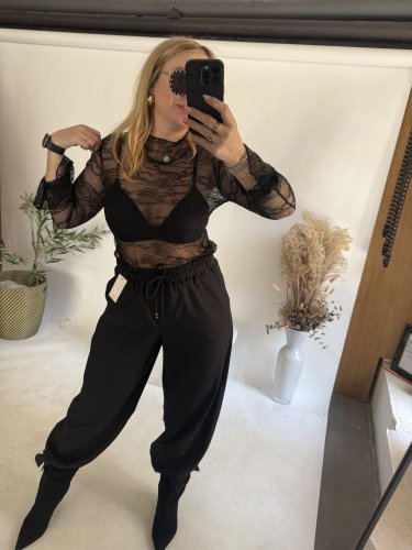 Tričko Čipka-čierná