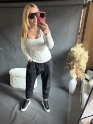 Tričko žebrované Elle-bílé