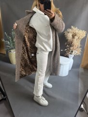 Kabát Defile s broží-mocca