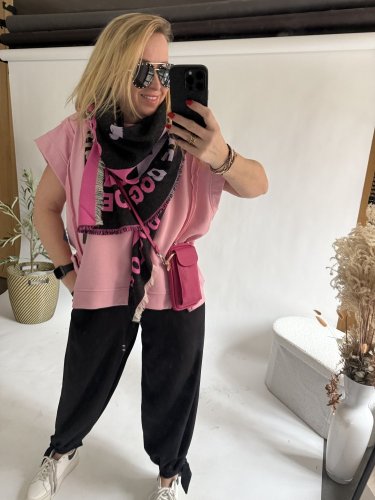 Nohavice Flowy hariem-čierná