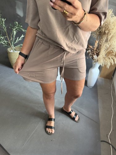 Souprava Tričko a šortky Bavlna-mocca