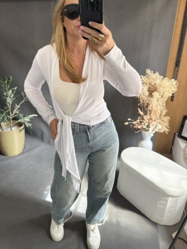 Tričko na zaväzovanie-bielé