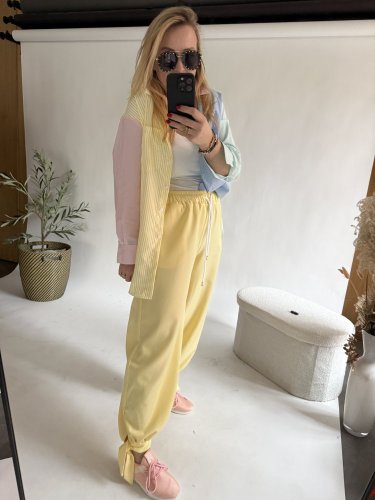 Nohavice Flowy hariem-yellow