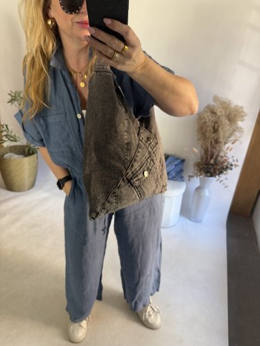 Kabelka Jeans-šedá