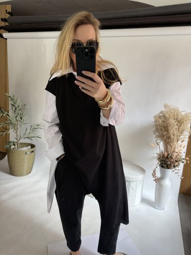 Tričko asymetrické-čierné