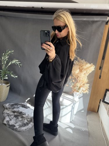 Bomber saténový čierný