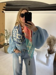 Šála Love Dog-modrá