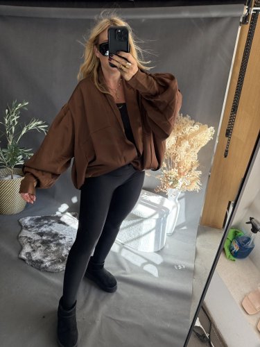 Bomber saténový Big Size hnedý