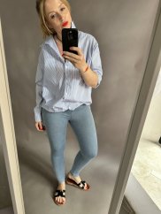 Denim legíny push up-světle modré