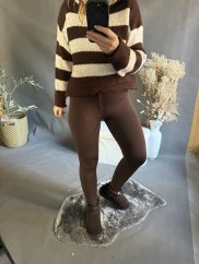 Legíny dole s poutkem-hnědé