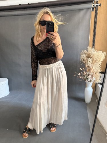 Body Krajka Lumina jeden rukáv - Velikost: M/L
