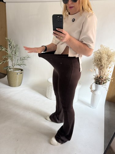 Legíny do zvonu Luxury-hnedé