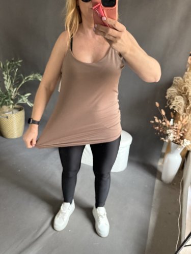 Tílko na postavu BIG špagetové ramínka na M-3XL-béžové