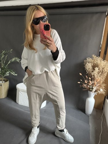 Teplákové nohavice nasrávacie fattale-béžové