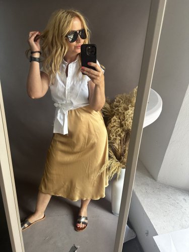 Saténová sukňa Amber- zlatá