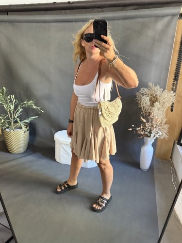 Sukně kolová-béžová