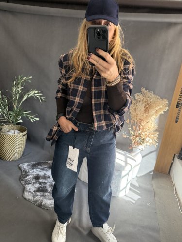 Košile kostkovaná-modrá