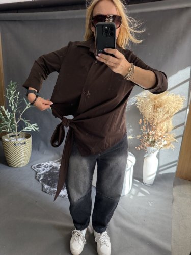 Košile Sun na suk-hnědá