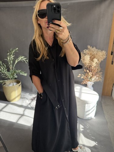 Šaty košilové dlouhé černé