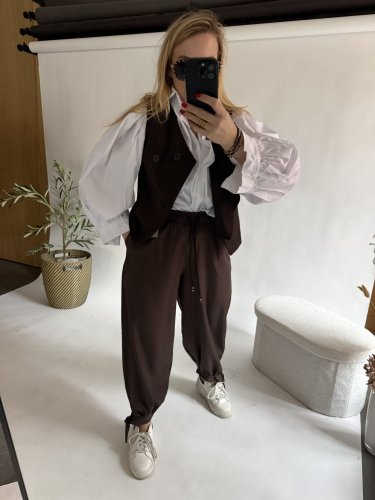 Nohavice Flowy hariem-hnedá