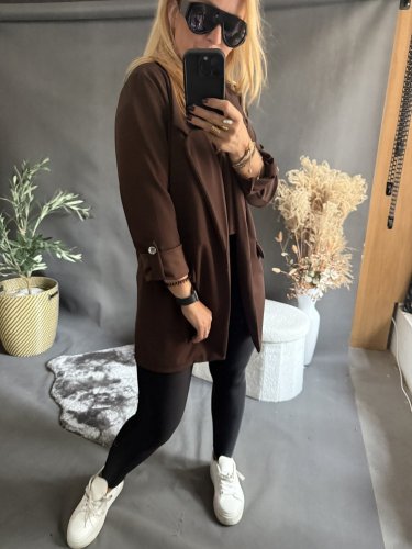 Sako tenké-lehce oversize-hnědé