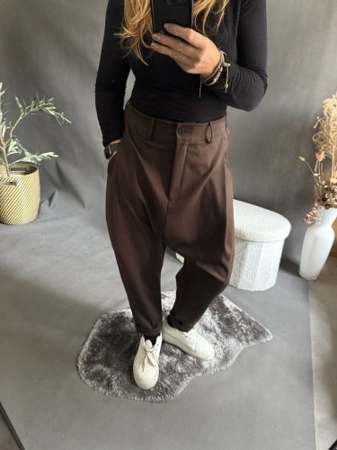 Nohavice Blair bavlnené- tmavo hnedé