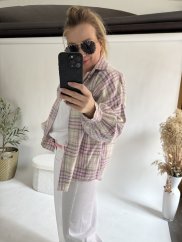 Košile kostkovaná bavlna-sv. růžoová