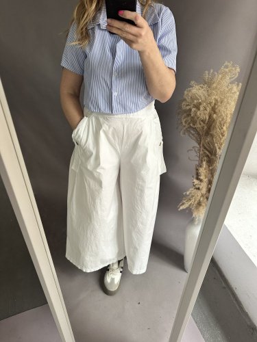 Nohavice v štýle sukne Sam-biele