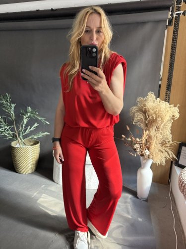 Souprava s vycpávkama pamy-červený